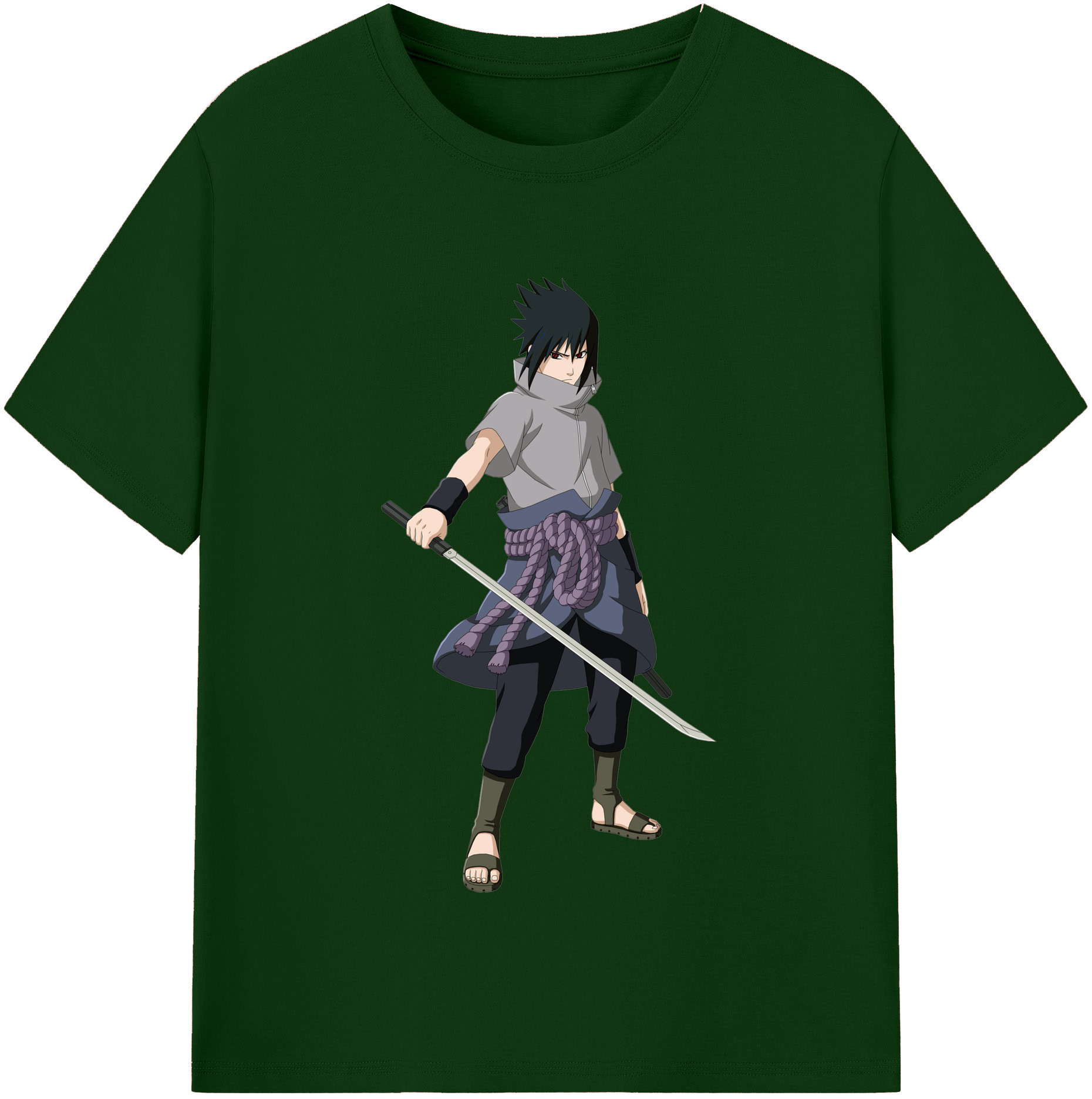 （画像用） NARUTO -ナルト- うちは サスケ Uchiha Sasuke 綿100％半袖Tシャツ（フロントプリント）